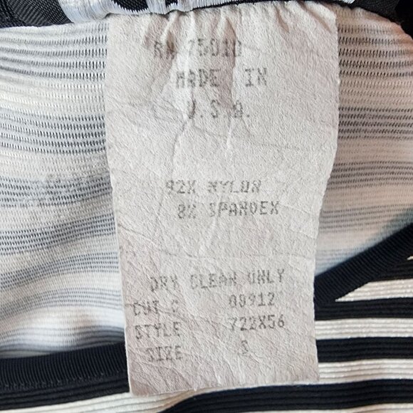 Vintage City Triangles Womens Small Dress Mini Stripe Black White Nineties Party - Picture 7 of 8